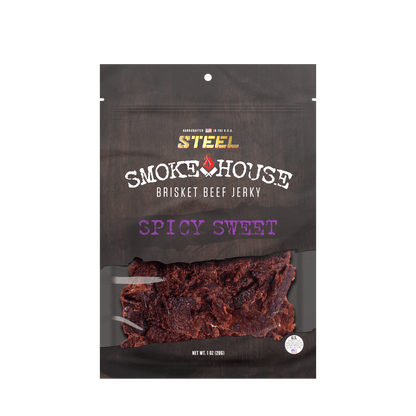 Steel Supplements Jerky Spicy Sweet 1 oz. Steel Smokehouse Brisket Beef Jerky