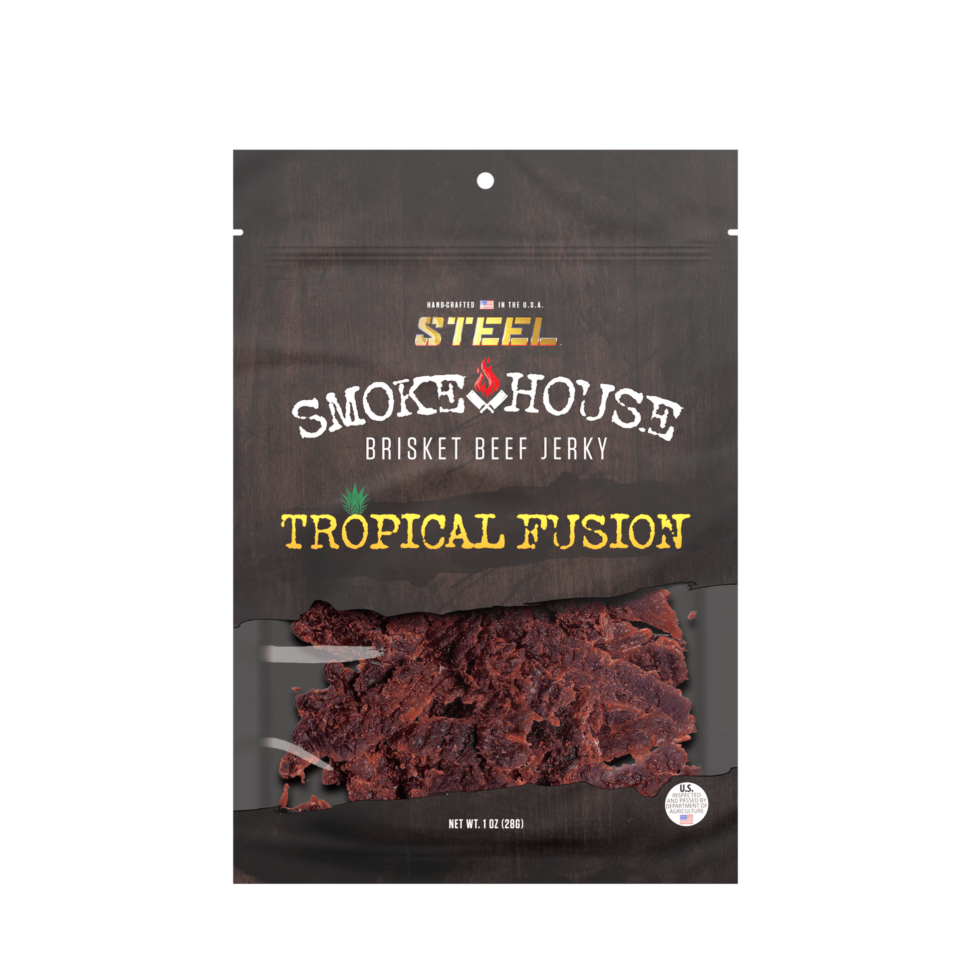 Steel Supplements Jerky Tropical Fusion 1 oz. Steel Smokehouse Brisket Beef Jerky