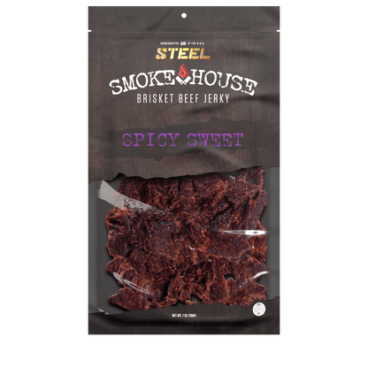 Steel Supplements Jerky Spicy Sweet 7 oz. Steel Smokehouse Brisket Beef Jerky