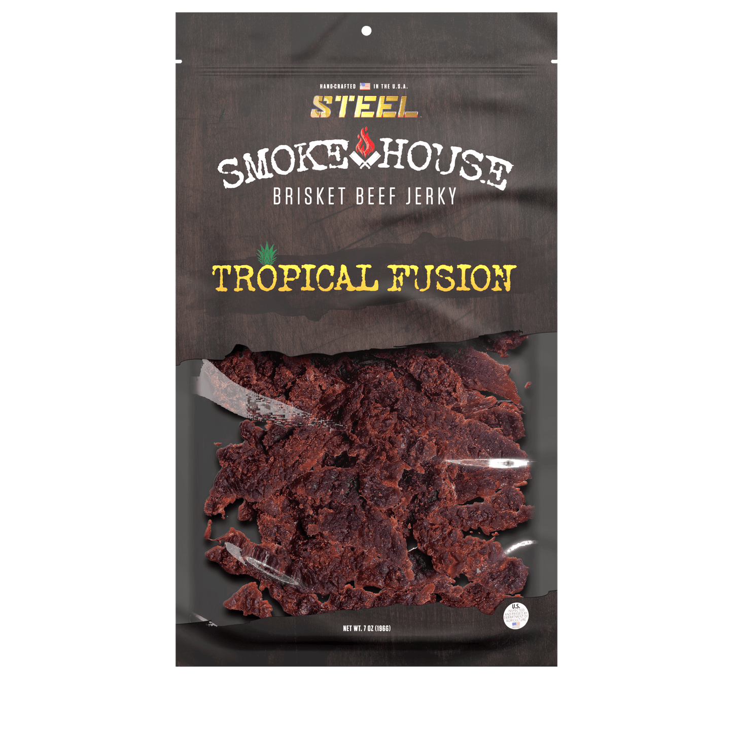 Steel Supplements Jerky Tropical Fusion 7 oz. Steel Smokehouse Brisket Beef Jerky