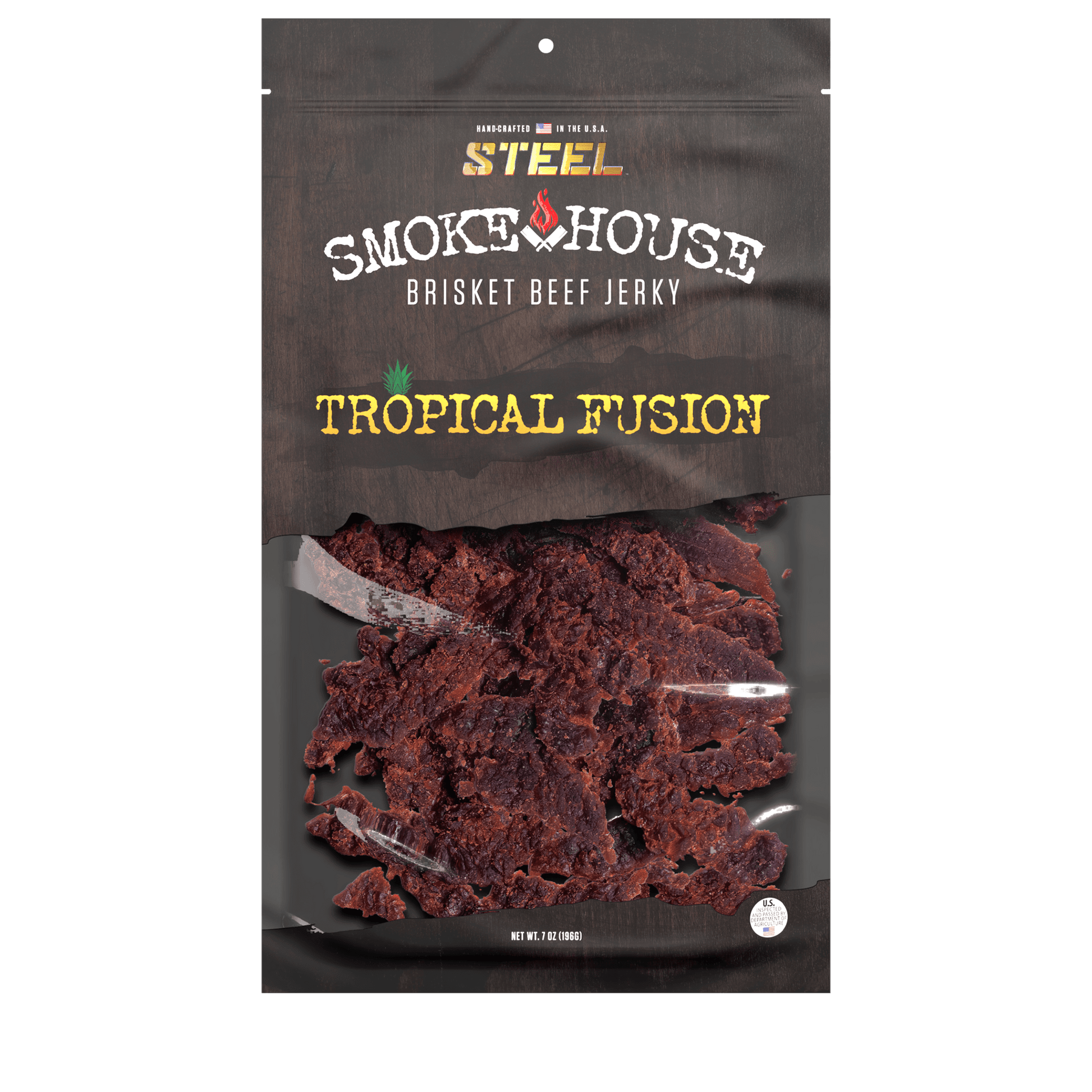 Steel Supplements Jerky Tropical Fusion 7 oz. Steel Smokehouse Brisket Beef Jerky