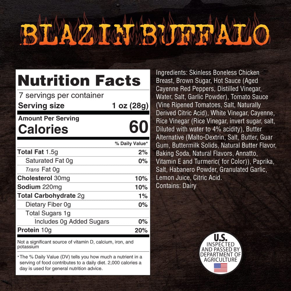 Steel Supplements Jerky Blazin' Buffalo - Gourmet Chicken Jerky