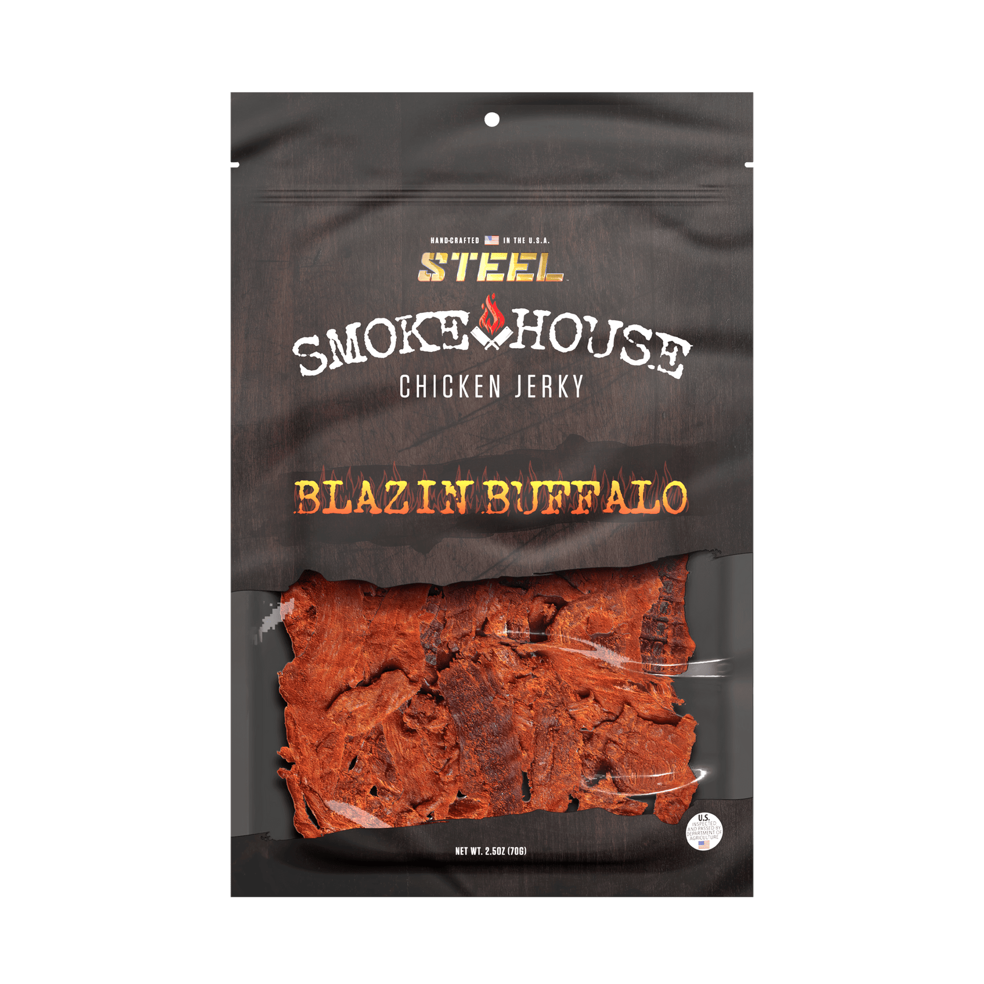 Steel Supplements Jerky 2.5 oz. Blazin' Buffalo - Gourmet Chicken Jerky
