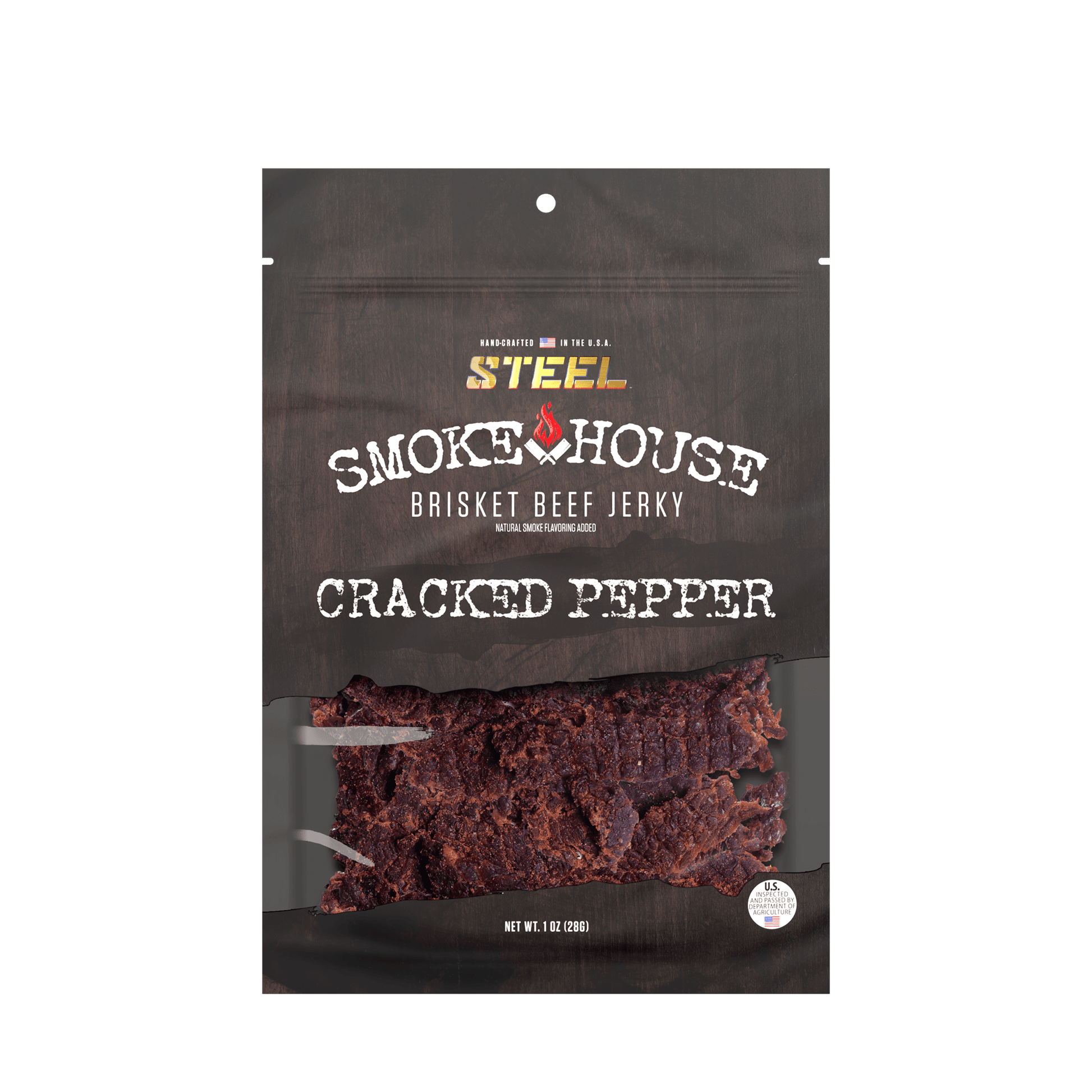 Steel Supplements Jerky 1 oz. Cracked Pepper - Brisket Beef Jerky