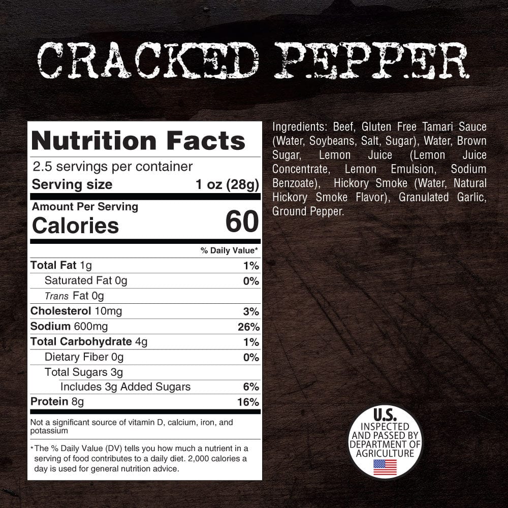 Steel Supplements Jerky Cracked Pepper - Brisket Beef Jerky