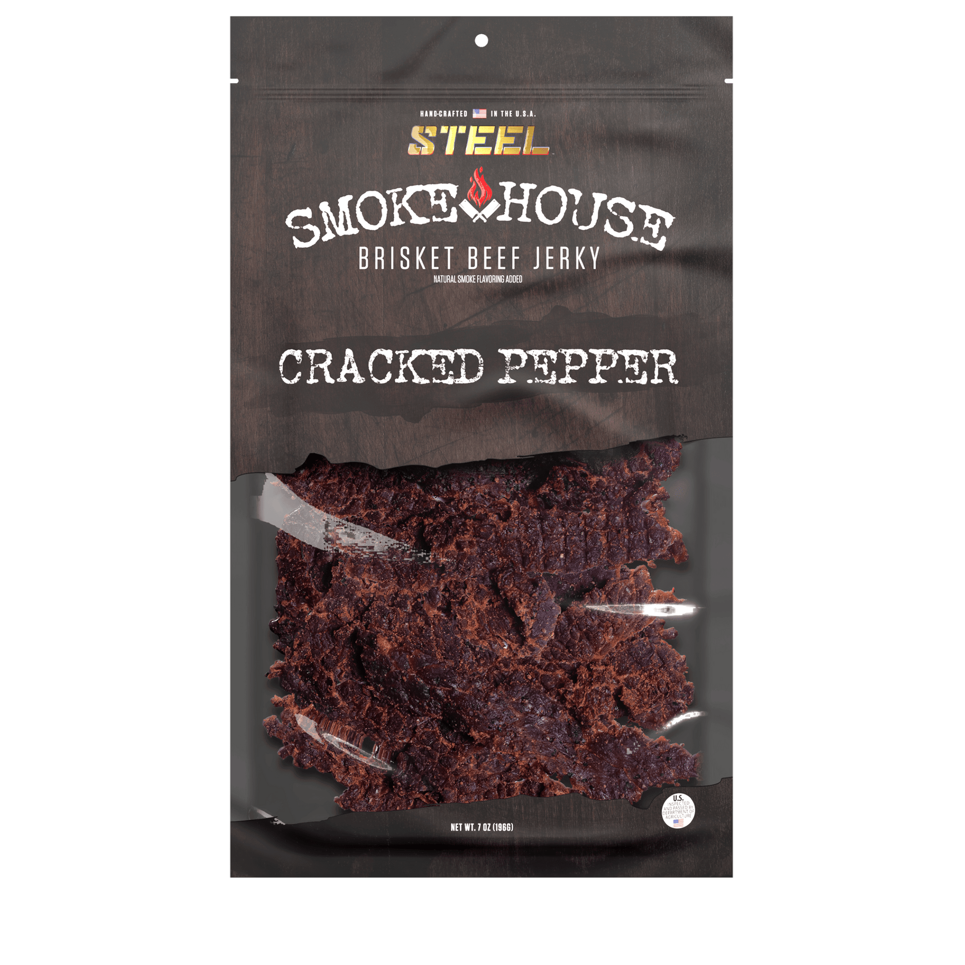 Steel Supplements Jerky 7 oz. Cracked Pepper - Brisket Beef Jerky