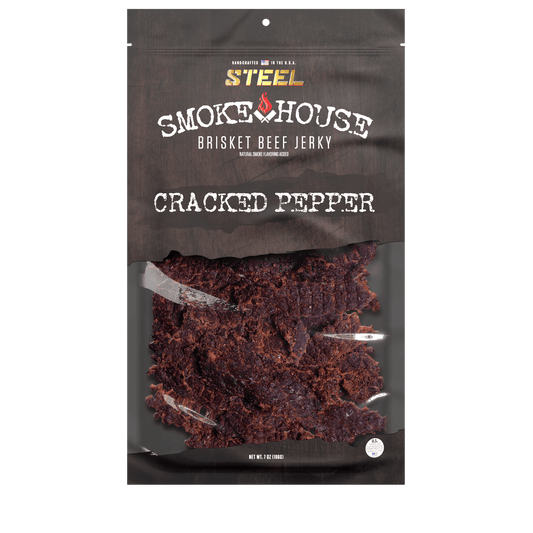 Steel Supplements Jerky 7 oz. Cracked Pepper - Brisket Beef Jerky