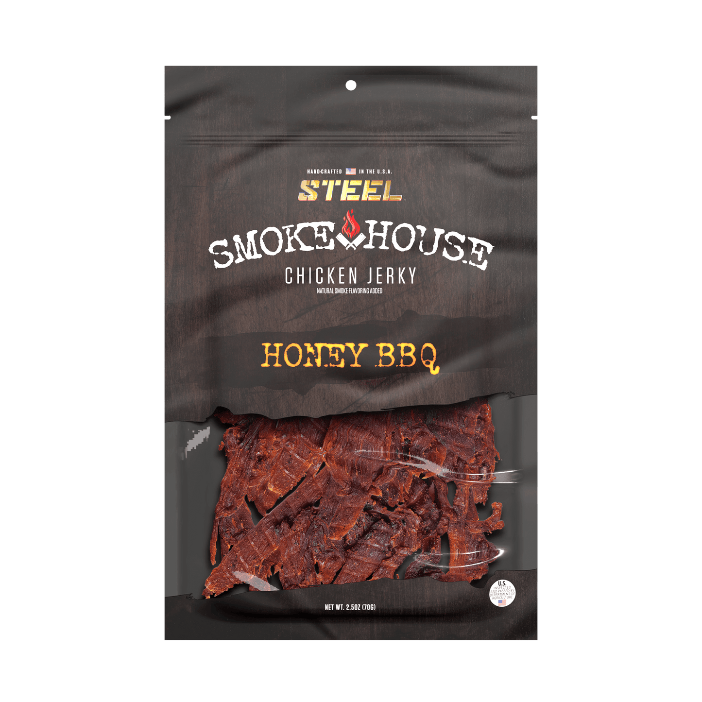 Steel Supplements Jerky 2.5 oz. Honey BBQ - Gourmet Chicken Jerky