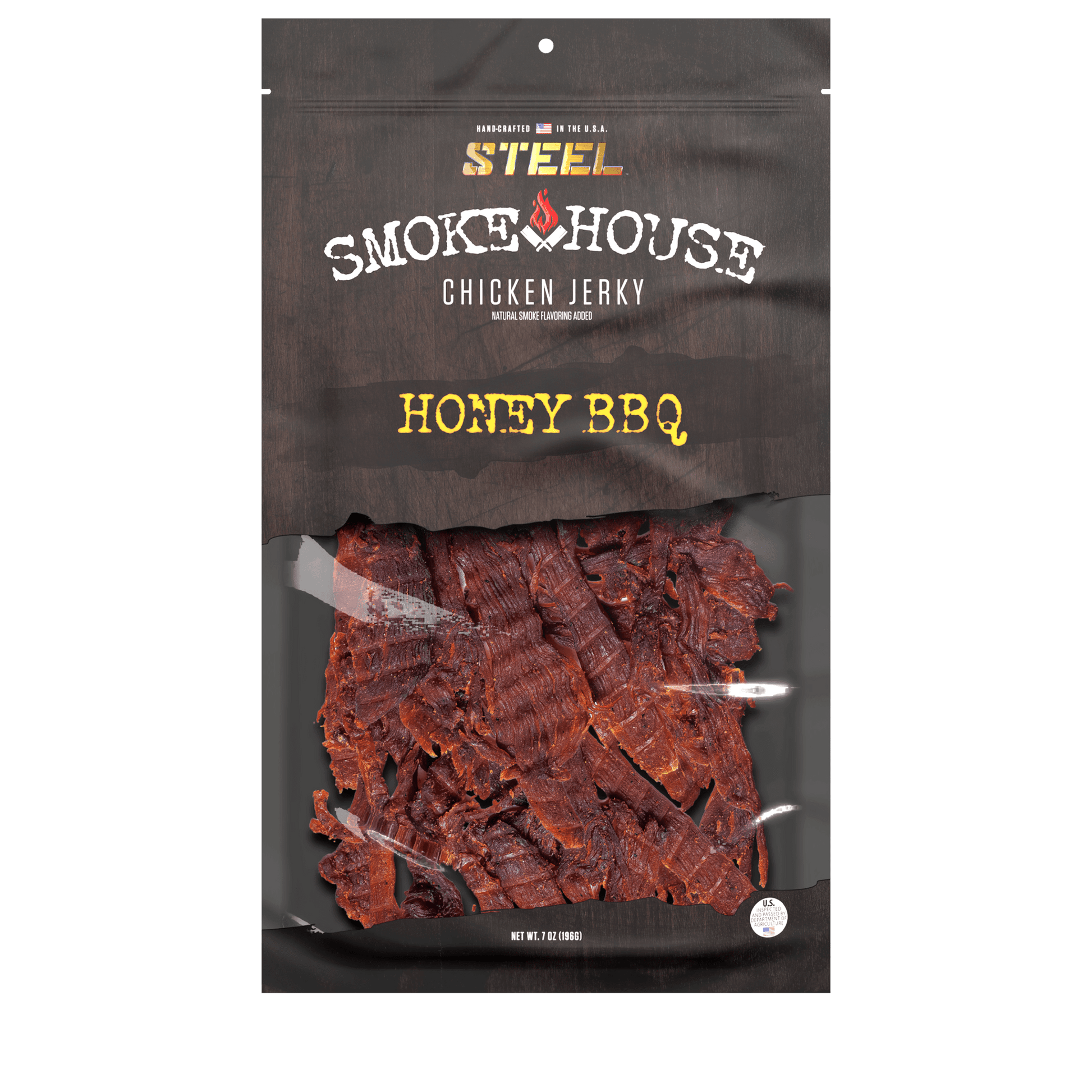Steel Supplements Jerky 7 oz. Honey BBQ - Gourmet Chicken Jerky