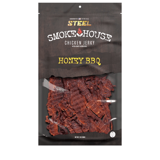 Steel Supplements Jerky 7 oz. Honey BBQ - Gourmet Chicken Jerky