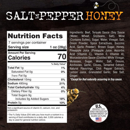 Steel Supplements Jerky Salt N Pepper Honey - Brisket Beef Jerky