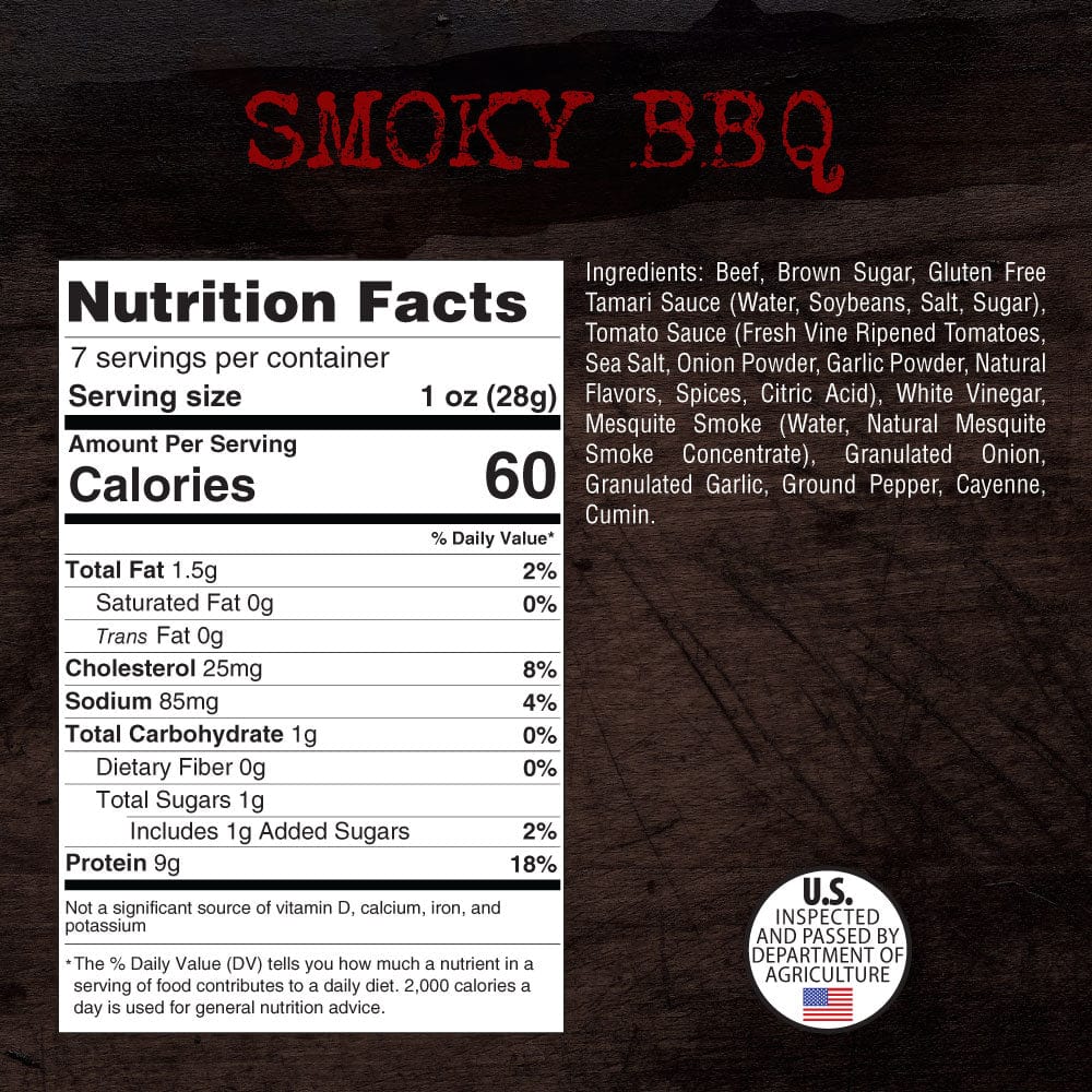 Steel Supplements Jerky Smoky BBQ - Brisket Beef Jerky